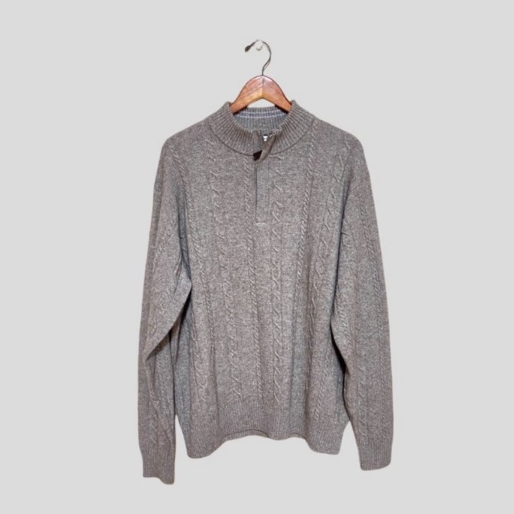 Peter Millar Men’s Sweater Size 2X Brown Long Sleeve Cashmere Blend Pull Over - Picture 1 of 8